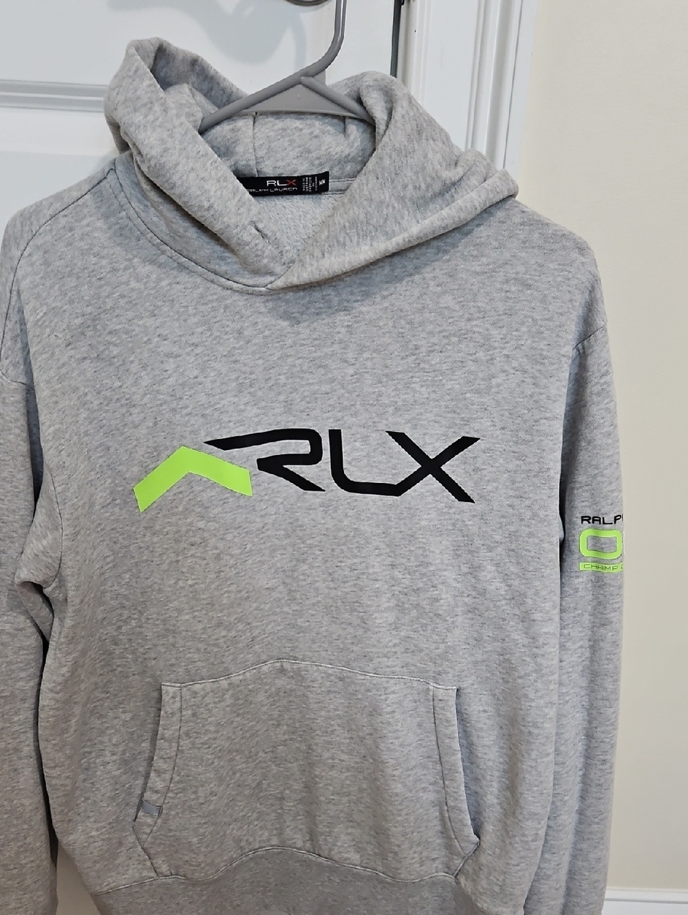 Ralph Lauren RLX Gray Hoodie with Neon Green Logo